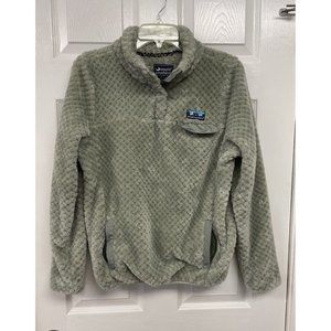 Simply Southern Womens Fuzzy Furry Soft Pullover S Gray Green